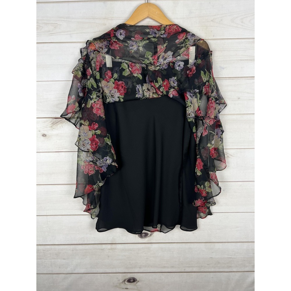 Lauren Ralph Lauren Blouse Skirt Set Womens Medium Floral Sheer Ruffle Whimiscal - Picture 10 of 13